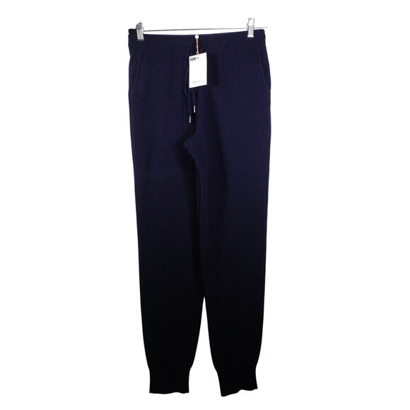 New Quince Mongolian Cashmere Sweatpants True Navy Women's Small Pockets 1329